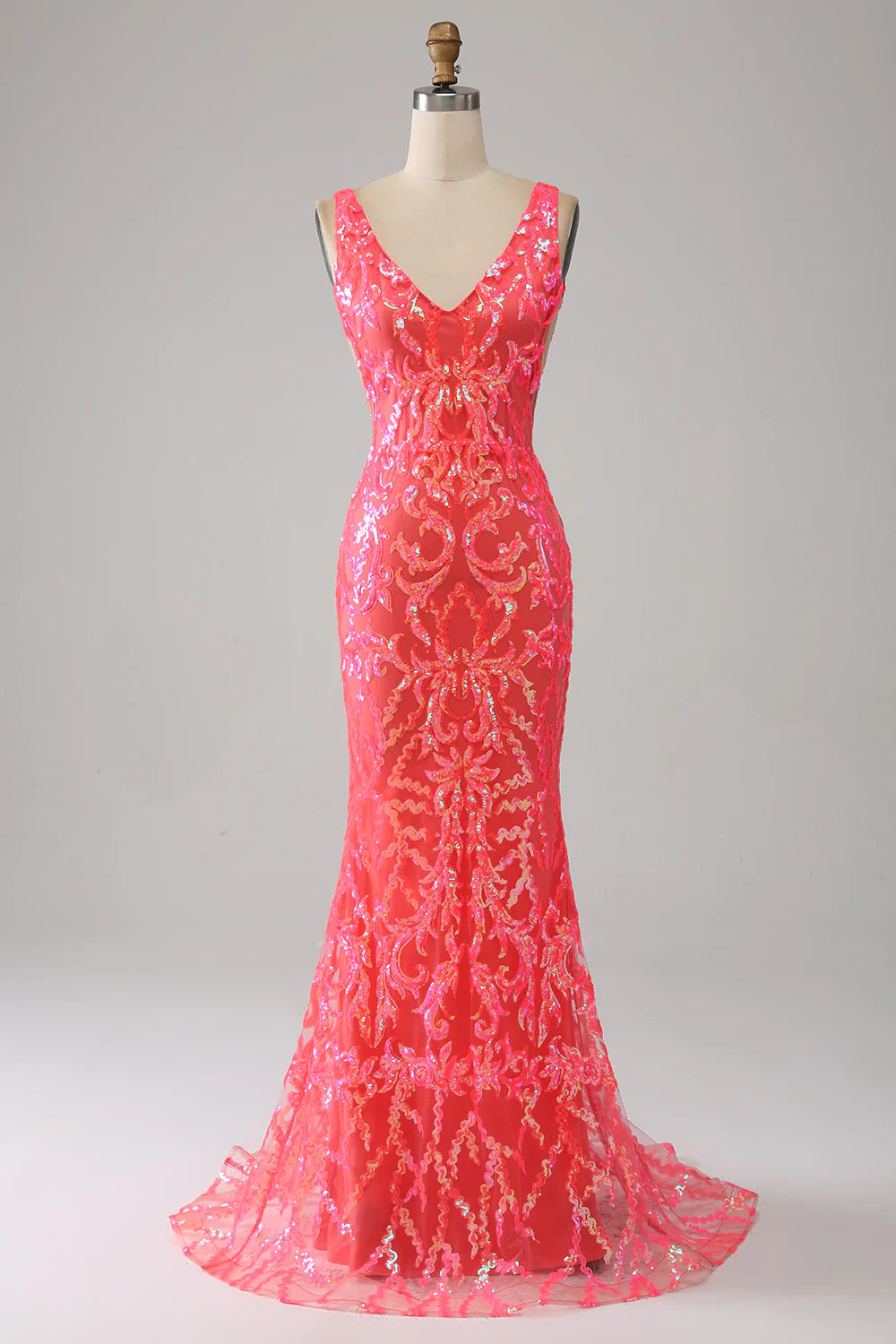 Sweet A-line Italian Noodle Strap Purple Red Split Long Ball Dress