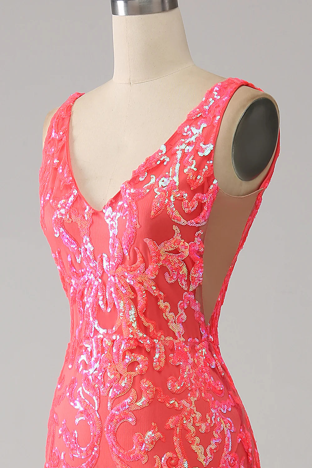 Sweet A-line Italian Noodle Strap Purple Red Split Long Ball Dress