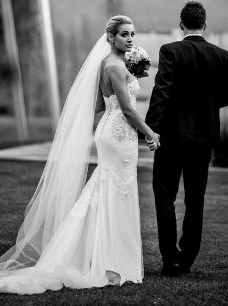 Wedding Sweetheart Tulle Sticker Mermaid Tail Lace Dress