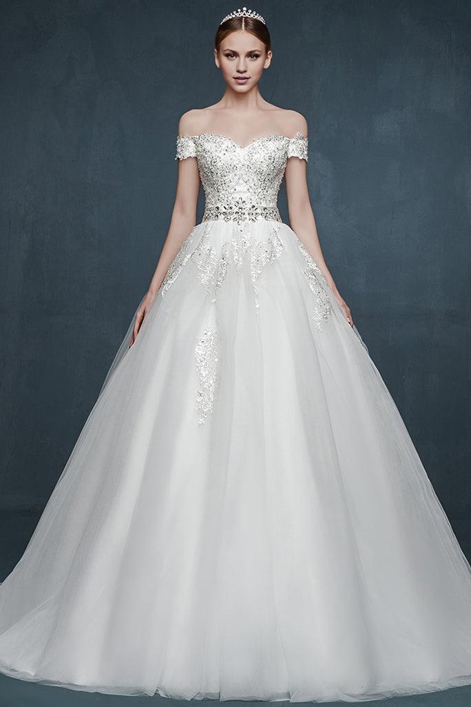 Princess ball dress wedding tie romantic palace custom wedding dress