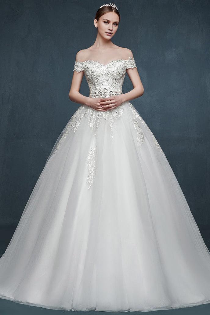 Princess ball dress wedding tie romantic palace custom wedding dress