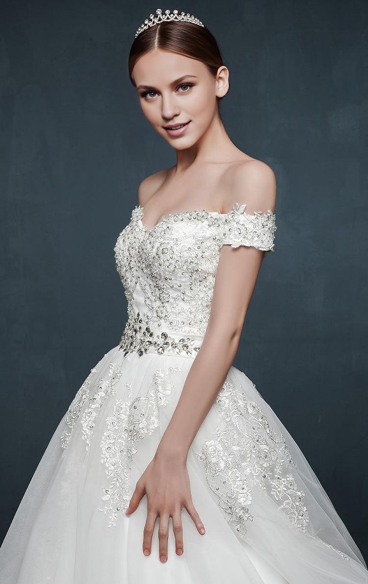 Princess ball dress wedding tie romantic palace custom wedding dress