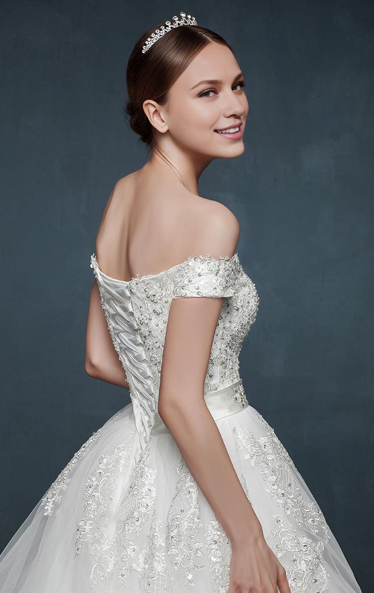 Princess ball dress wedding tie romantic palace custom wedding dress