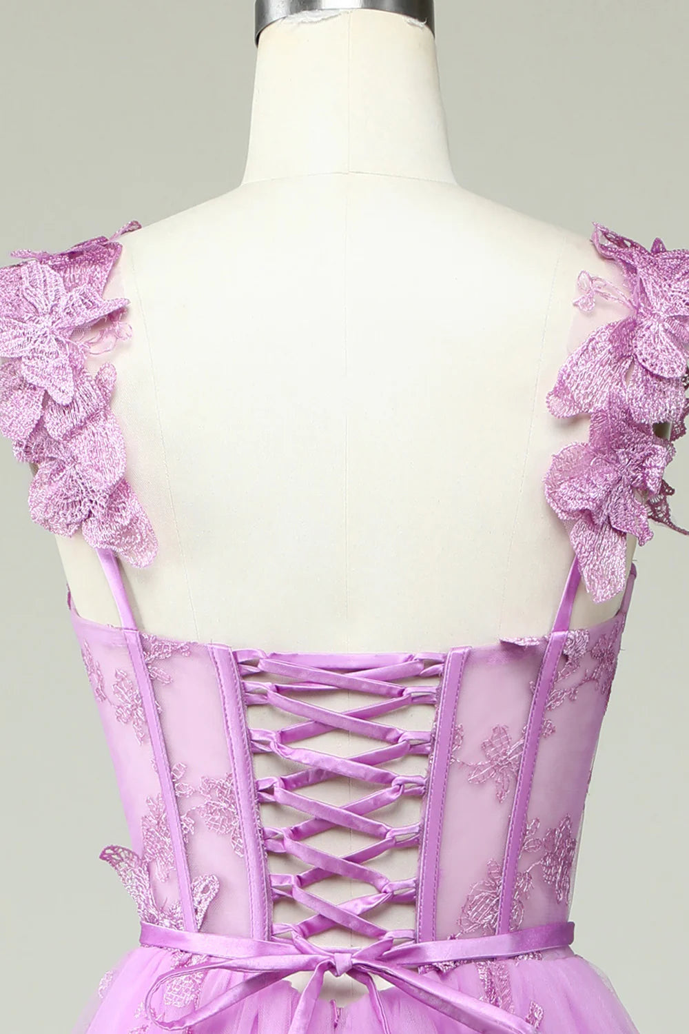 Purple A-shaped Butterfly Application Ball Cocktail Evening Dress