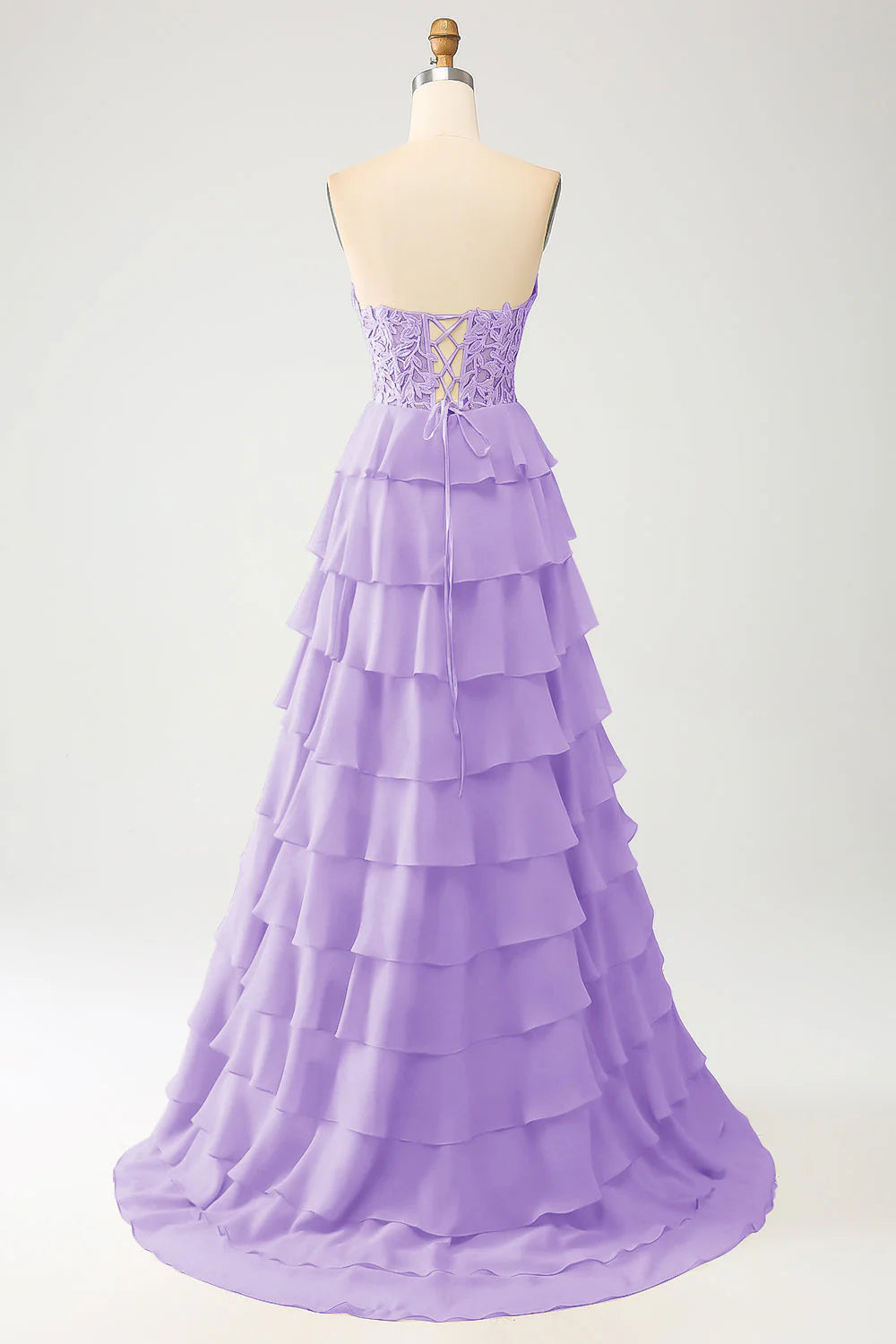 Yellow elegant and sweet layered long ball dress