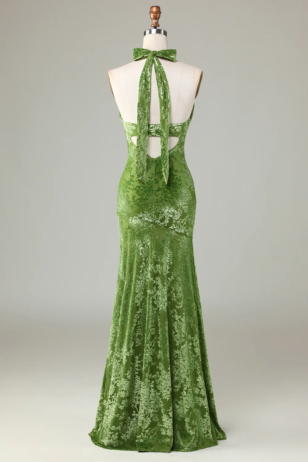 Velvet Premium Olive Slim Fit Sweet Bridesmaid Dress