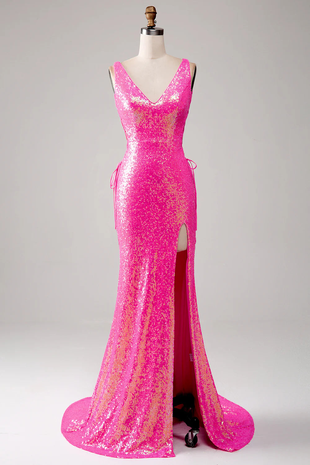 Sparkling powder blusher mermaid prom formal dress