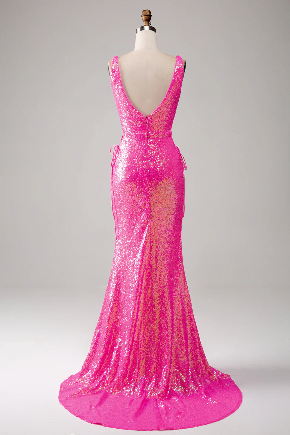 Sparkling powder blusher mermaid prom formal dress