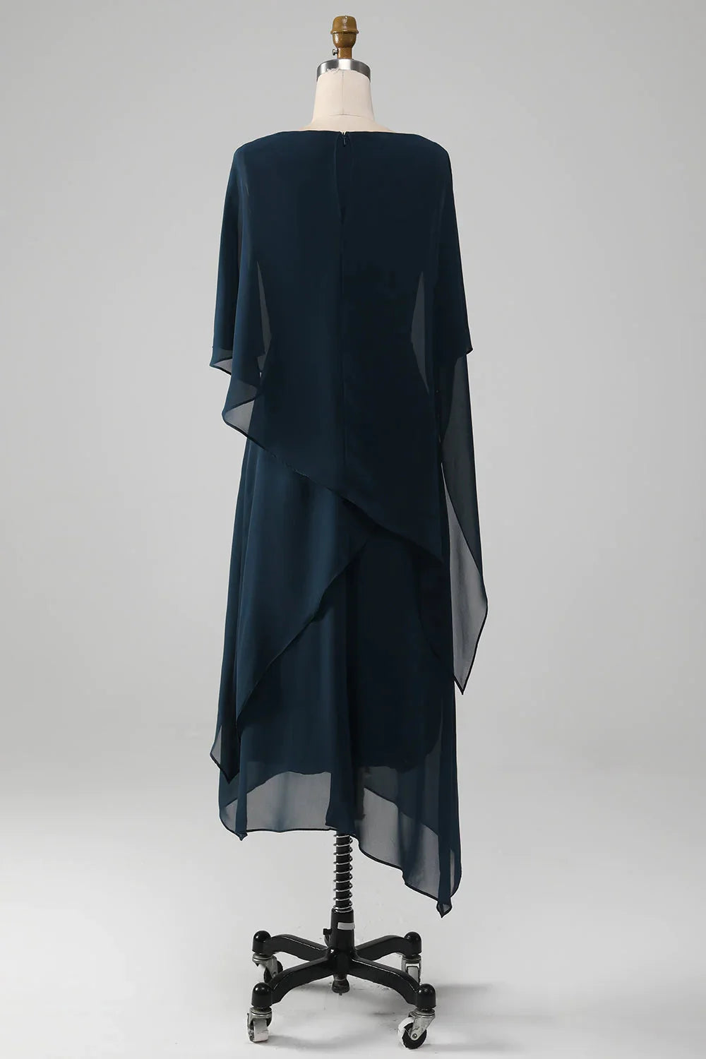 Elegant Navy Blue Chiffon A-line Bride Mom Dress