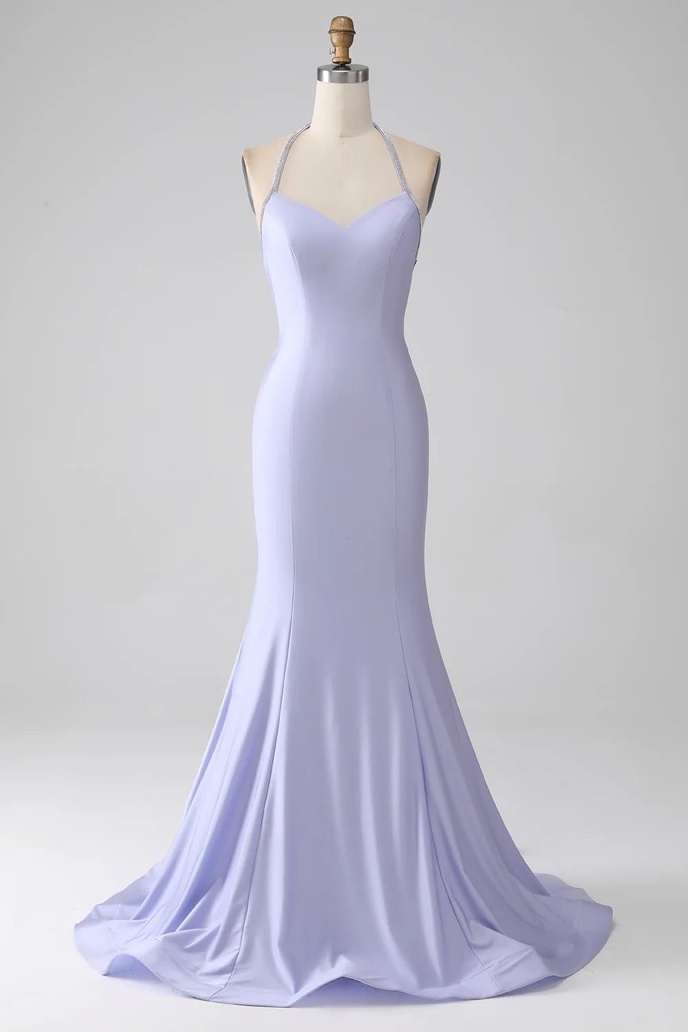 Purple red sweet mermaid backless long ball dress