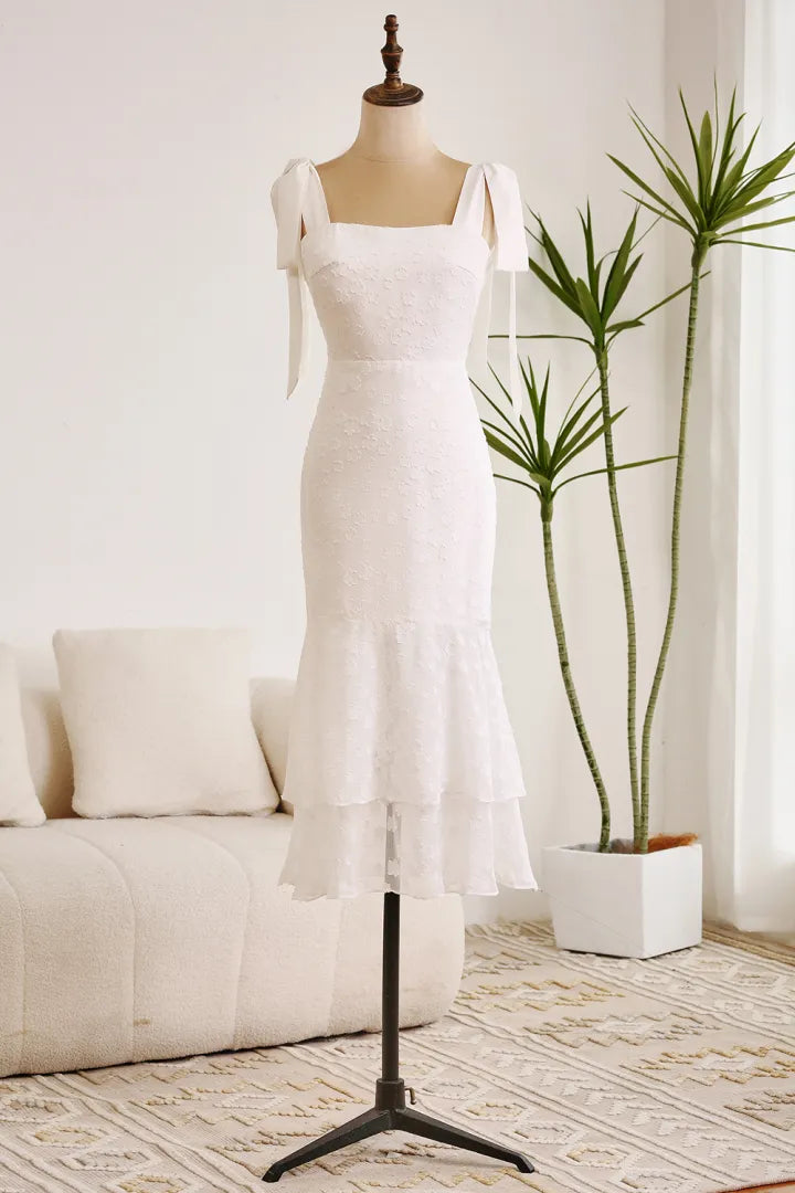 Sweet white Bodycon engagement lace party party cocktail dress