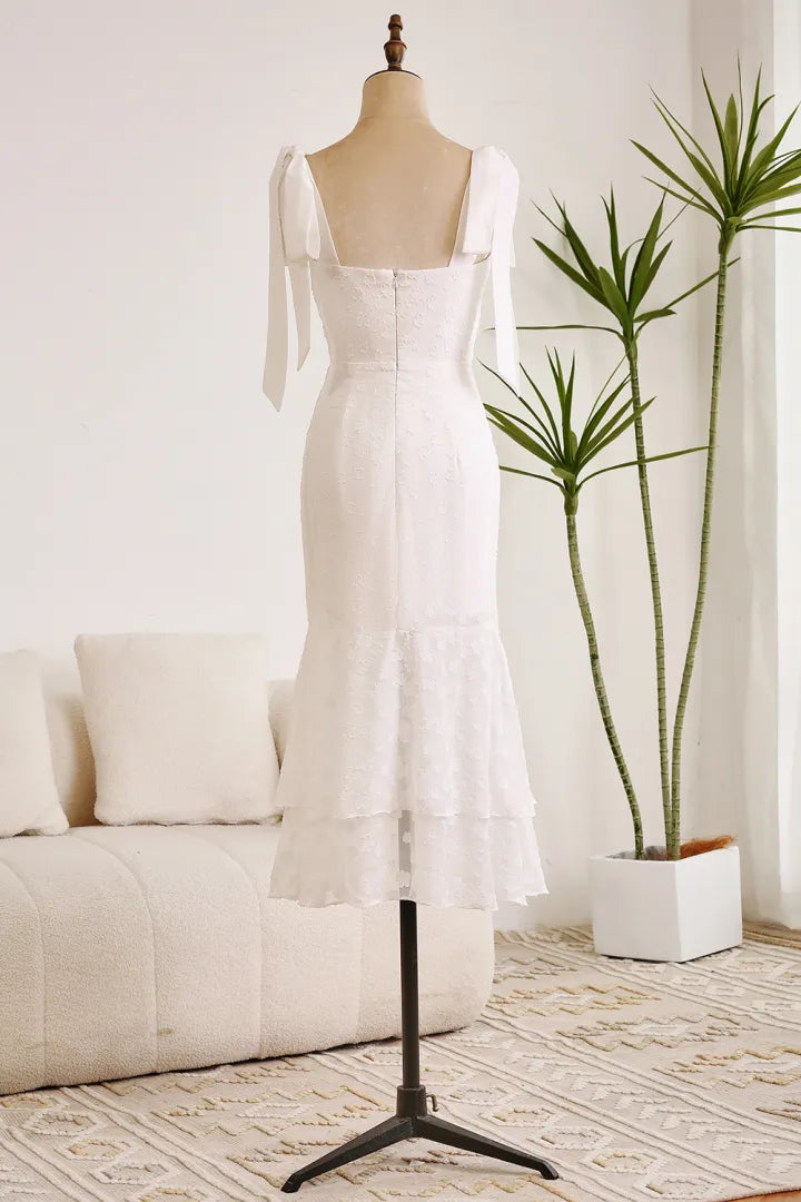 Sweet white Bodycon engagement lace party party cocktail dress