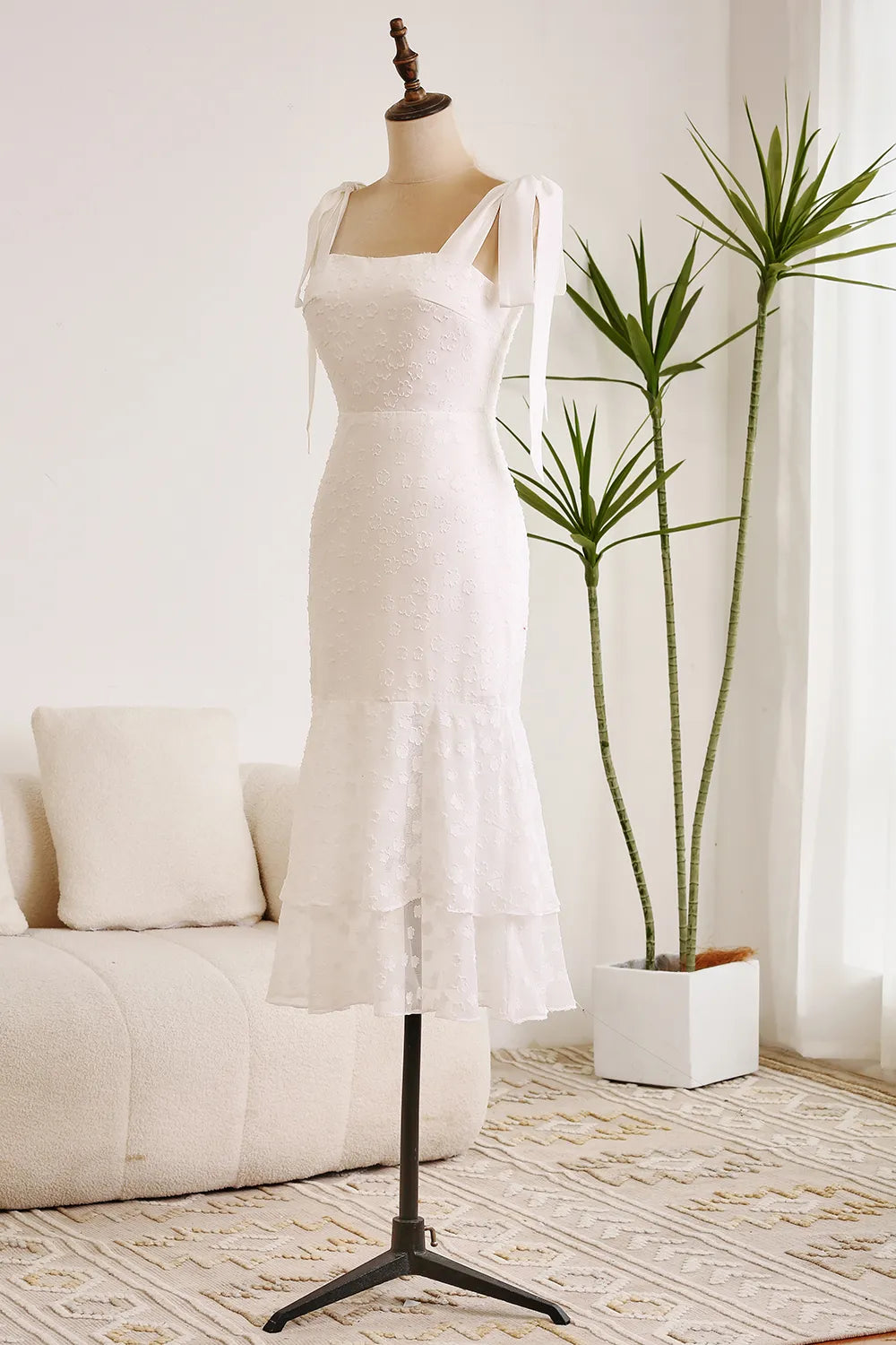Sweet white Bodycon engagement lace party party cocktail dress