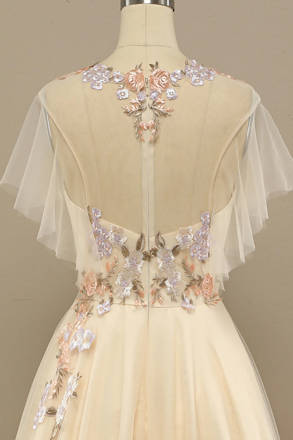 Elegant yellow formal dress with embellishments for ball and cocktail parties