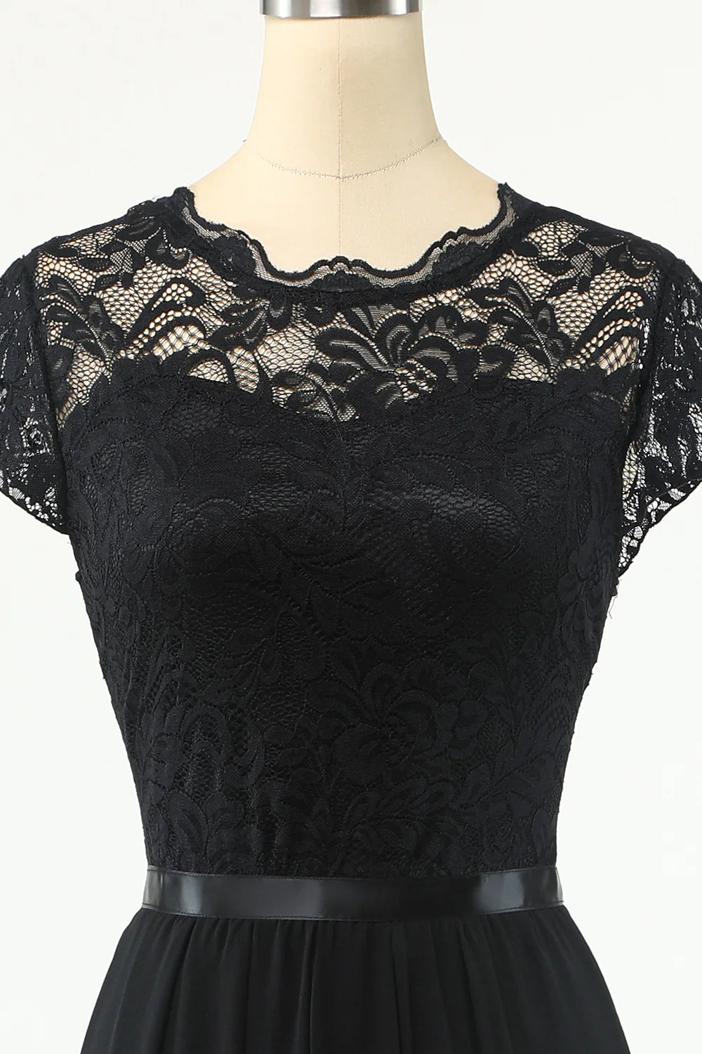 Classic Elegant A-line Sexy Black Lace Party Dress