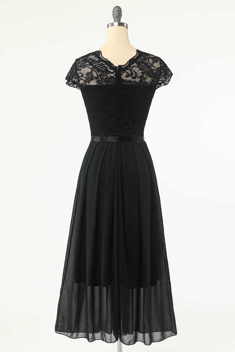 Classic Elegant A-line Sexy Black Lace Party Dress