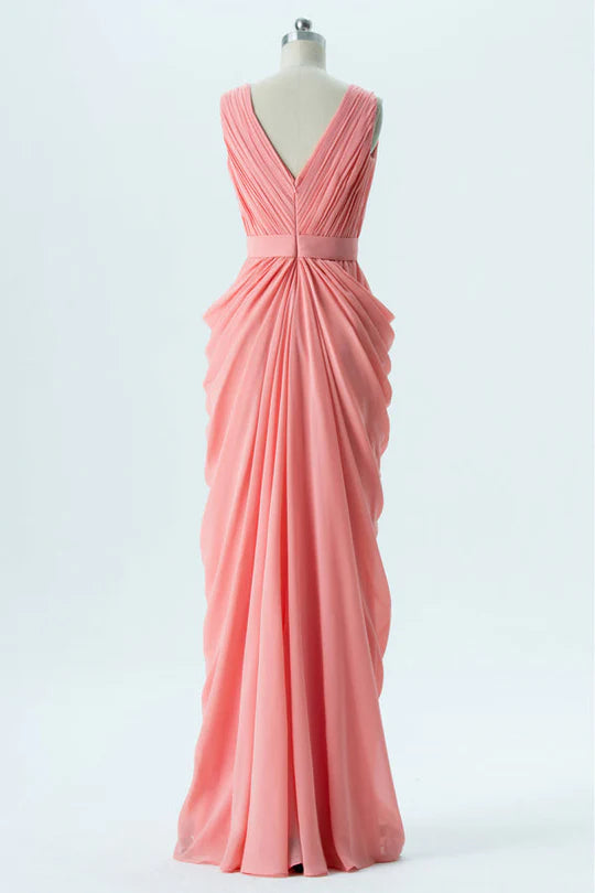 Wrap Banded Waist Bridesmaid Dress