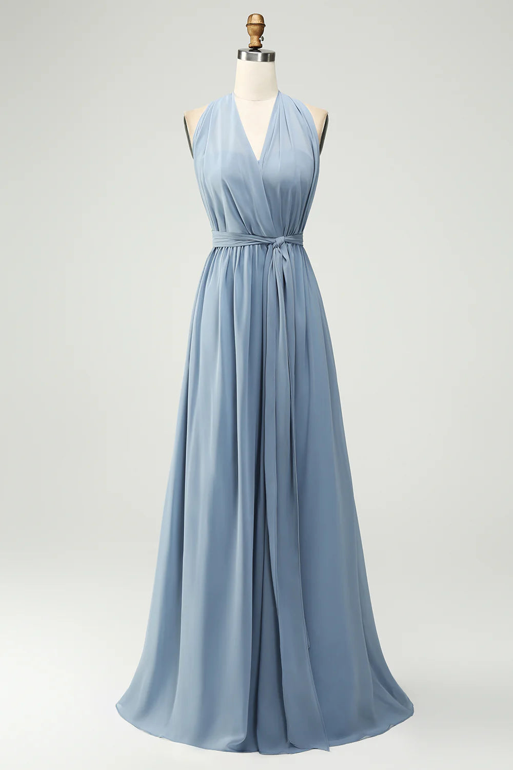 A Line Chiffon Convertible Long Maternity Bridesmaid Dress