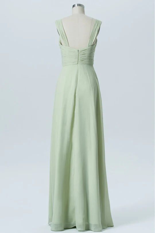 Chiffon Banded Waist Bridesmaid Dress