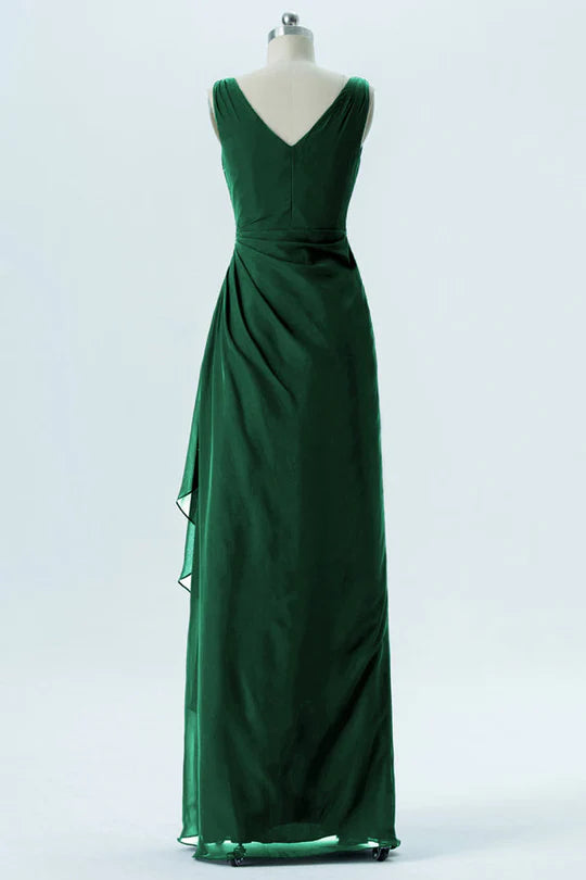 Chiffon Sleeveless Ruffled Bridesmaid Dress