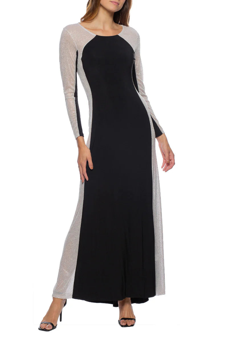 Long Embellished Chiffon Sleeves and Side Panel Zipper Back Mother of the Bride Dresses