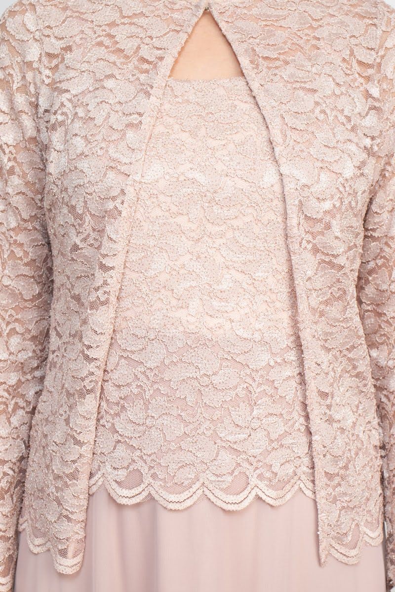 Square Neck Sleeveless Embroidered Mesh Top Zipper Back with Jacket 2 Piece Set