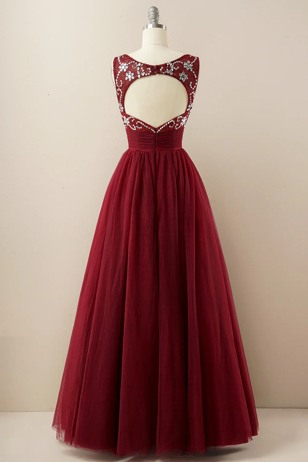 Burgundy sheer dance party cocktail dress