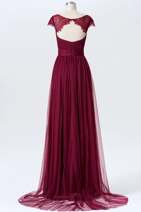 Chiffon Cutout Back Bridesmaid Dress
