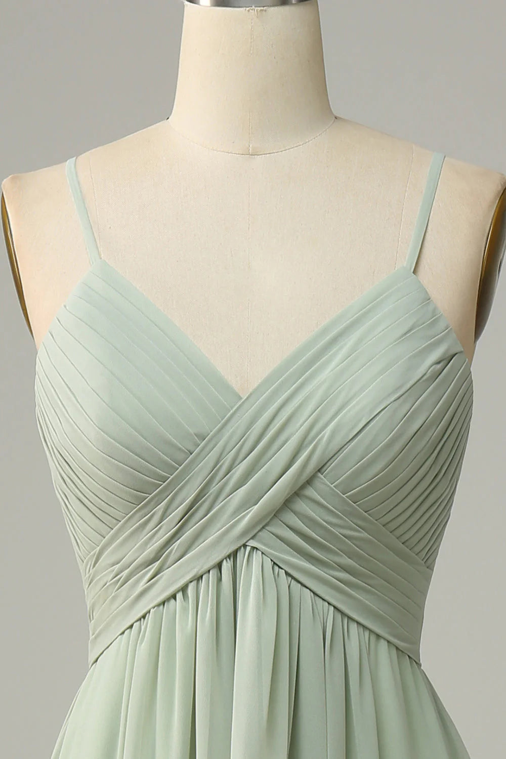 A Line Spaghetti Straps Chiffon Bridesmaid Dress with Sleeveless