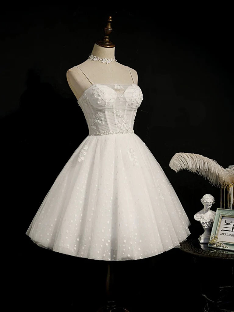 Sweetheart Neck Tulle Lace Short Homecoming Dress