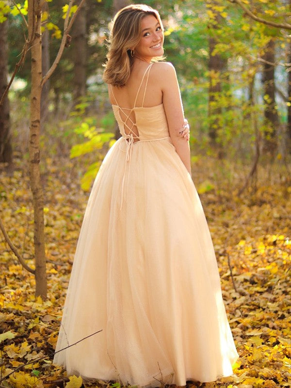 A-line skirt sweet princess plaid V-neck sleeveless floor dress