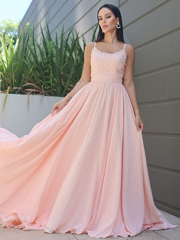 Princess Wind and Snow Spinning Lace Fine Shoulder Straps Sleeveless Large hem/Fragmented Flower Train Bridesmaid Dress