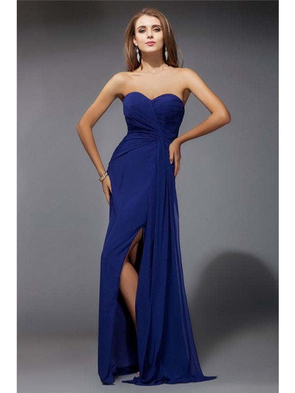 Elegant and sweet long sleeved ruffled chiffon party dress