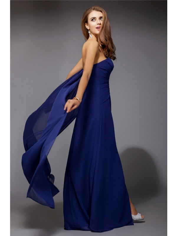 Elegant and sweet long sleeved ruffled chiffon party dress