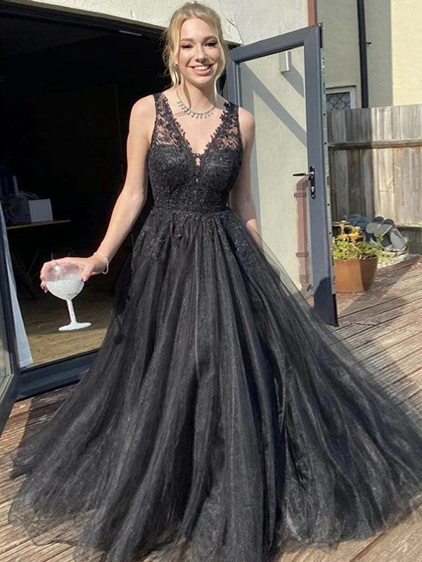 A-line skirt princess sheer decal V-neck sleeveless sexy strapless skirt