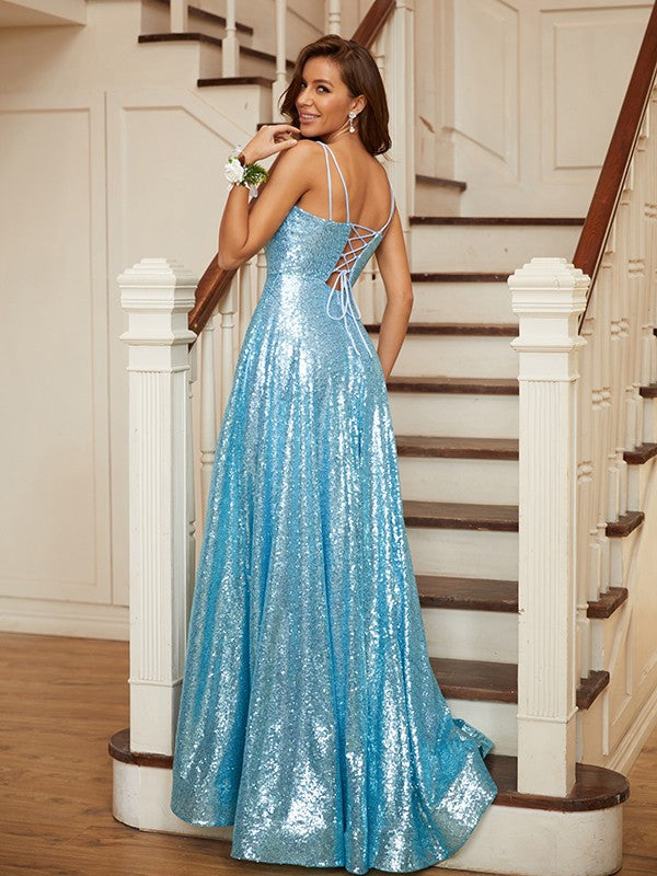 A-line Princess Wind Lotus Leaf Edge Thin Shoulder Strap Sleeveless Bright Sparkling Fragmented Flower Train Dress