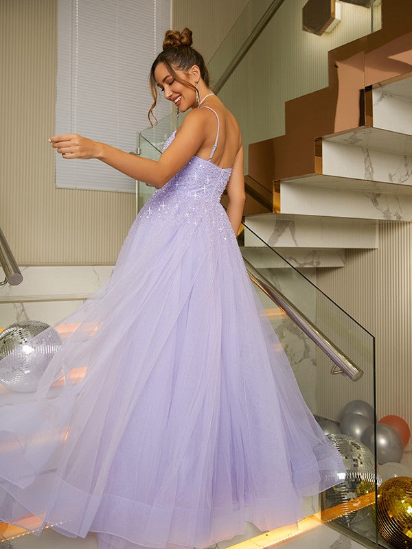 A-shaped princess style thin gauze beaded fine shoulder strap sleeveless ground length dress clothing