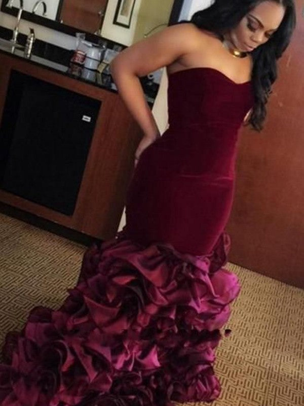 Mermaid Sweetheart Sleeveless Brushed formal party dress