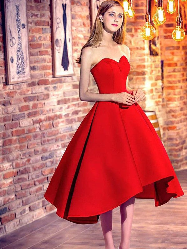 A-line Princess Sleeveless Sweet Satin Formal Party Dress