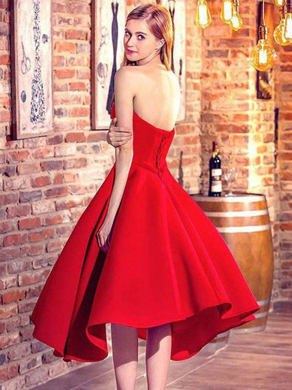 A-line Princess Sleeveless Sweet Satin Formal Party Dress