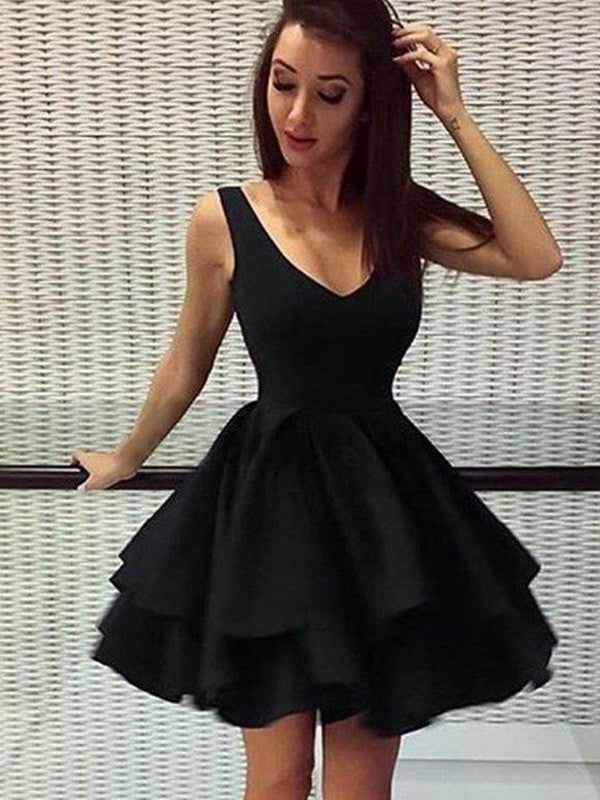 A-shaped noble and elegant princess style sleeveless shoulder strap short mini dress
