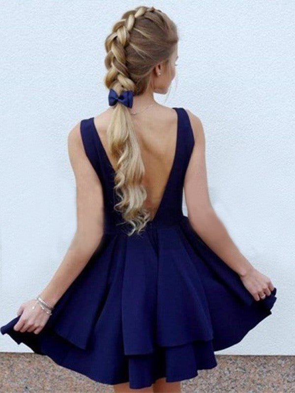 A-shaped noble and elegant princess style sleeveless shoulder strap short mini dress