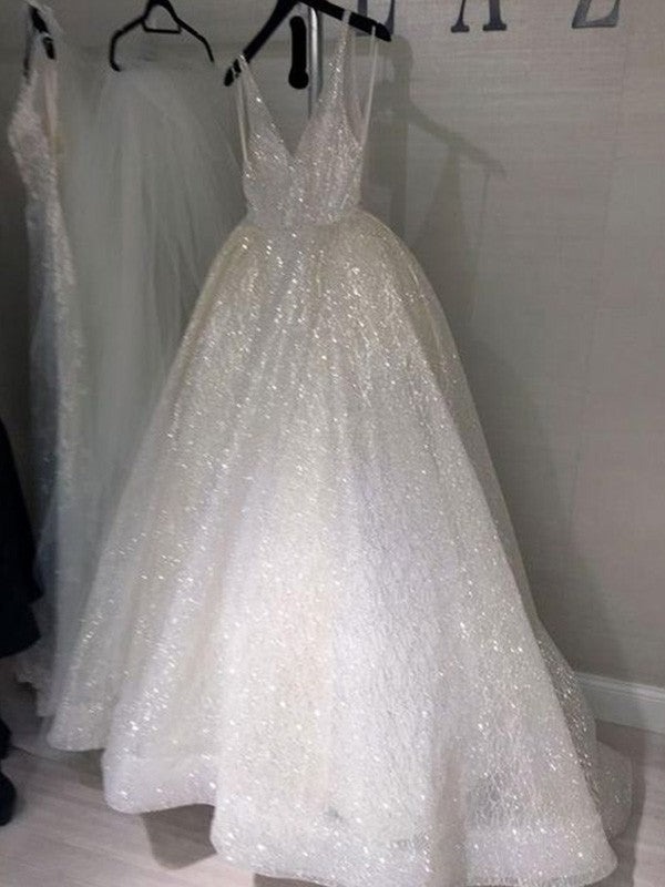 A-line Elegant Princess Skirt Sweeping Hair Skirt Bra Sleeveless V-neck Dress