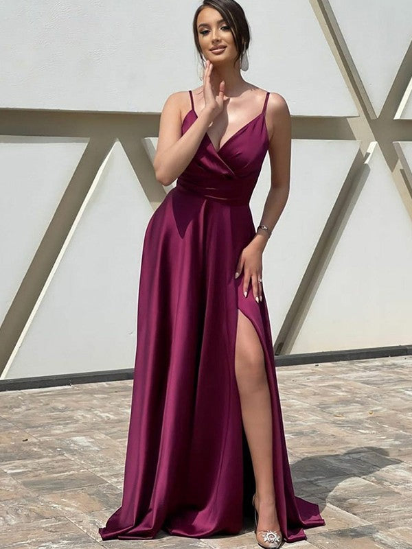 A-line Princess Elastic Woven Satin Ruffle Edge V-neck Sleeveless Sweater Skirt