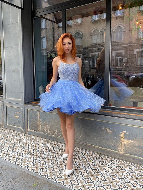 A-line elegant princess pleated shoulder strap sleeveless short mini dress