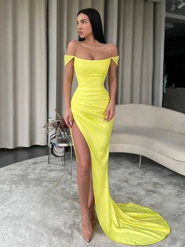 Thin gauze elegant standing neck sequin off the shoulder sleeveless large hem floral drag dress