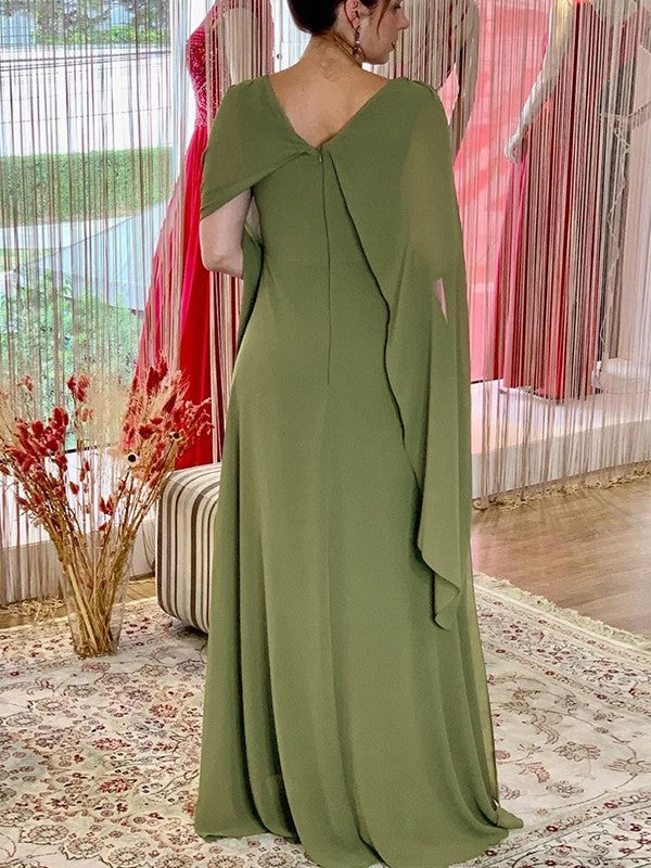 Pillar chiffon pleated Scoop sleeveless floor mop bridal dress