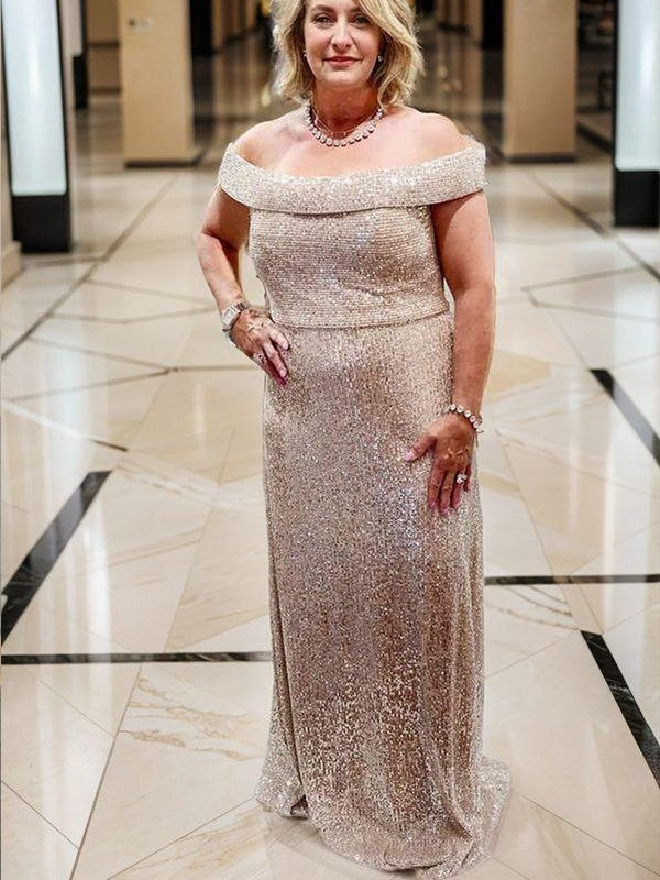 Sexy and elegant off the shoulder sleeveless floor mopping bridal mother dress