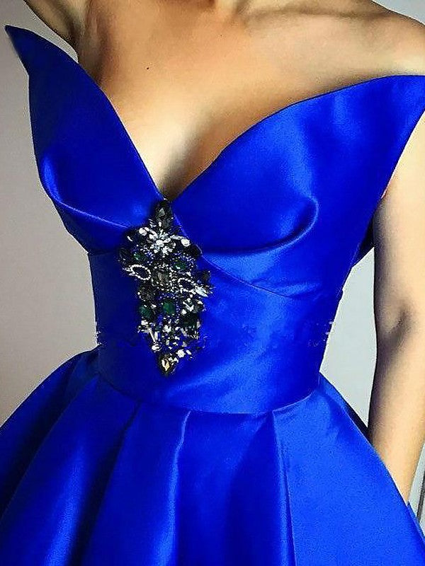 Sexy Sleeveless V-neck Ruffle Edge Floor Sweeping Satin Dress