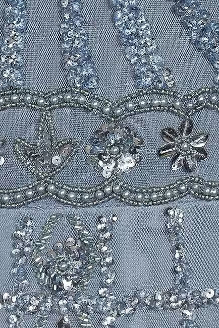 Boat Neck Short Sleeve Embellished Zipper Back Mother of the Bride Dresses